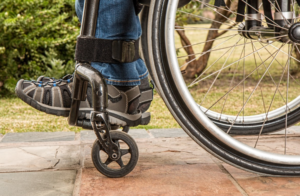 a man on a wheelchair